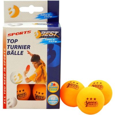 7. BEST SPORTING TOURNAMENT TABLE TENNIS BALLS 3 STARS 6 PCS ORANGE