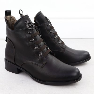 15. Jezzi W JEZ412C insulated flat ankle boots, brown
