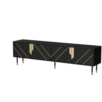 4D MOUNTAIN TV cabinet 204x40x55 black + gold