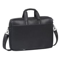 RIVACASE ORLY 16" LAPTOP BAG, BLACK, WATERPROOF MATERIAL, POCKETS FOR 10.1" TABLET, SMARTPHONE, DOCUMENTS AND ACCESSORIES