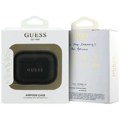 4. Guess Grained Classic Logo case for AirPods Pro 3 - black