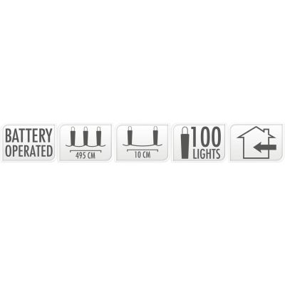 9. BATTERY-OPERATED WIRE LAMPS GARLAND 100 LED MULTICOLOR