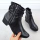 2. Women's black leather high-heeled ankle boots Rieker 78656-00