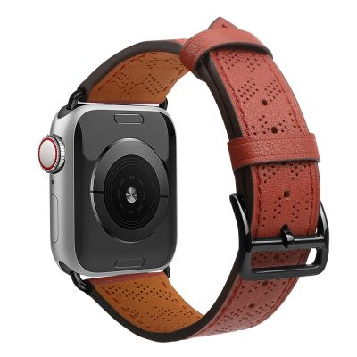 2. Strap Leather for Apple Watch 38 / 40 / 41 mm band bracelet - red