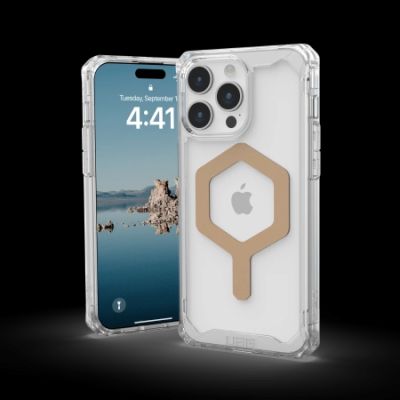 2. UAG Plyo MagSafe case for iPhone 15 Pro Max - transparent and gold