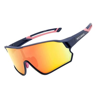2. Rockbros 10134PL Polarized Cycling Glasses - Blue and Pink