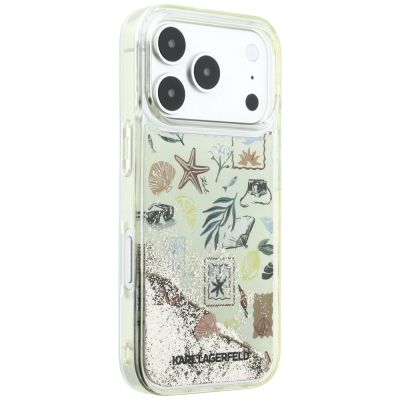 4. Karl Lagerfeld Liquid Glitter Beach & Sand Case for iPhone 17 Pro / 18 Pro - Beige