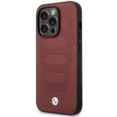 2. Case BMW BMHMP14L22RPSR iPhone 14 Pro 6.1" Burgundy/burgundy Leather Seats Pattern MagSafe