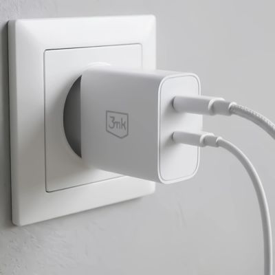 8. 3mk FlowPower 45W 1A1C PD3.0 QC4+ Wall Charger - White