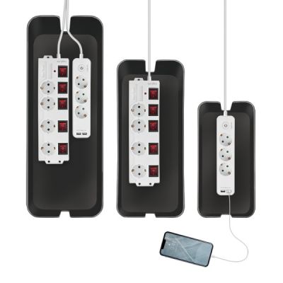 6. LogiLink KAB0077 cable organizer Universal Cable box Black 3 pcs.