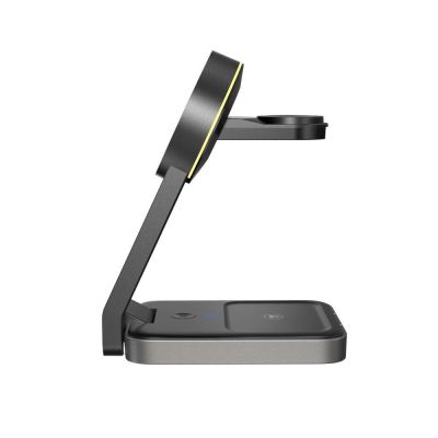 3. Tech-Protect QI15W-A28 MagSafe 3in1 Inductive Charger with Smartphone / Apple Watch / AirPods Stand - Black
