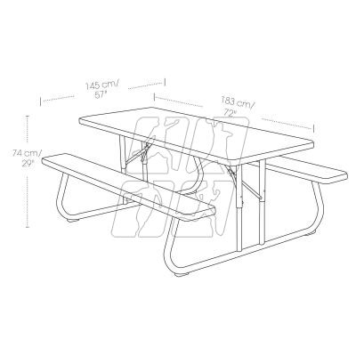 7. 183 cm 60112 picnic table