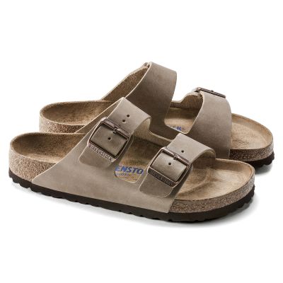 6. Birkenstock Arizona Soft Footbed Oiled Leather Tobacco Brown Narrow Women's/Men's Slides (0552813)