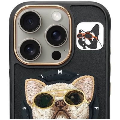 2. Nimmy Glasses Cool Dog MagSafe Case for iPhone 16 Pro - Black