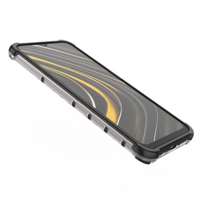 10. Honeycomb Case armor cover with TPU Bumper for Xiaomi Poco M3 transparent