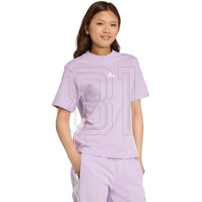 adidas Essentials 3-Stripes Cotton Women's T-Shirt Light Purple JX7619