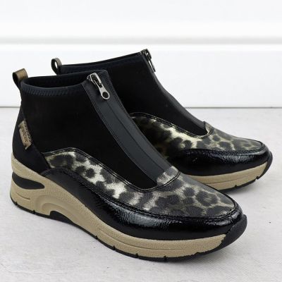 3. Women's black wedge ankle boots Rieker N9362-00
