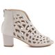 2. Women's suede ankle boots with openwork, open toe, beige M.Daszyński MR1954-15