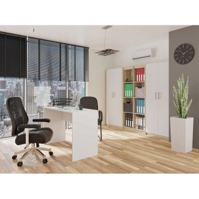 3. OLIV 2D filing cabinet 74x35xH180 sonoma/white