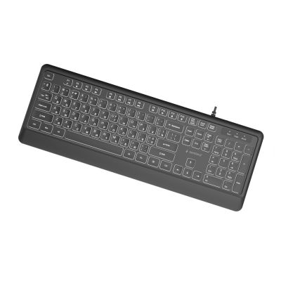 3. GEMBIRD SLIM WIRED KEYBOARD WITH BACKLIGHT, BLACK, RU LAYOUT