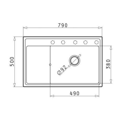 4. Set - PYRAMIS CAMEA Sink (79x50) 1B 1D R + IDEA Black Edition Faucet - 070168502BE - Volcano