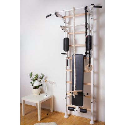 94. GYMNASTIC LADDER, HAND BAR, BENCH, CHILDREN'S ACCESSORIES, WHITE MAT BENCHK 414