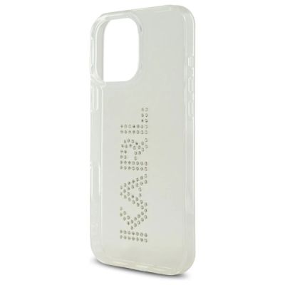 6. Karl Lagerfeld KLHCP16XHKLSTDCT iPhone 16 Pro Max 6.9" Clear Hard Case IML Rhinestones Logo