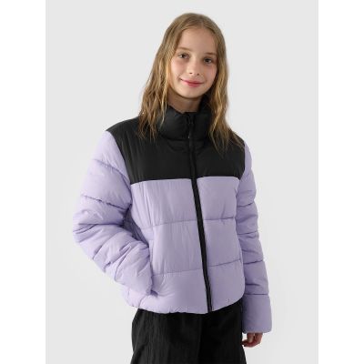 Girls' down jacket with synthetic filling 4F Junior 4FJWAW24TDJAF452-51S