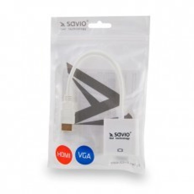 2. SAVIO ADAPTER HDMI (M) - VGA (F) WHITE CL-201