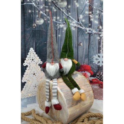 12. DECORATIVE gnome dwarf 30+15cm green