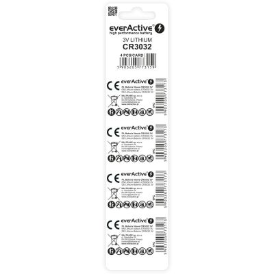 EVERACTIVE LITHIUM BATTERY CR3032 BLISTER 4 PCS CR30324BL