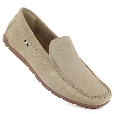 Men's beige leather loafers Bugatti TT153108