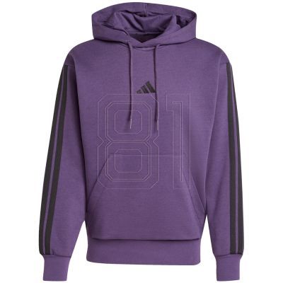 8. Men's adidas Essentials 3-Stripes Fleece Sweatshirt Purple JX0740
