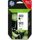 HP Ink Cartridge Set HP 302+HP 302, HP302+HP302=X4D37AE, Includes Black and Color, F6U66AE+F6U65AE