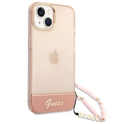 3. Guess GUHCP14MHGCOHP iPhone 14 Plus 6.7" pink/pink hardcase Translucent Pearl Strap