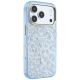 4. Guess IML Leopard Glitter Triangle Logo MagSafe Case for iPhone 17 Pro Max / 18 Pro Max - Blue