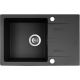 PYRAMIS LEFKADA sink (68x44) 1B 1D black + Flessi Black Edision faucet - 070 260611F