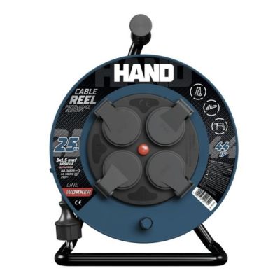 HAND EXTENSION CORD REEL 50m 3x1.5mm 16A / 3680W / IP44