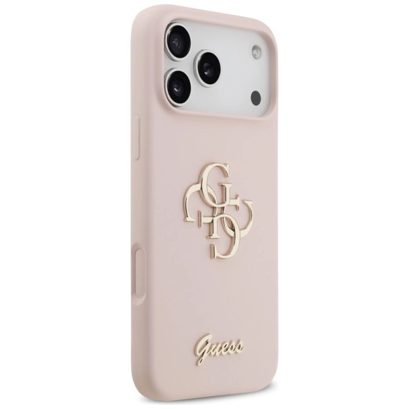 4. Guess Silicone Big 4G Script Case for iPhone 17 Pro Max - Pink
