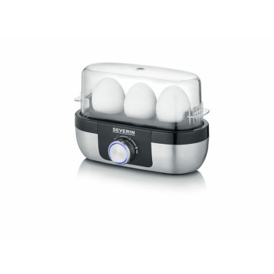 5. Severin EK 3163 3 Eggs. Black, Stainless Steel, Transparent