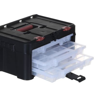 8. Stack n Roll Tool Box with 3 Organizers
