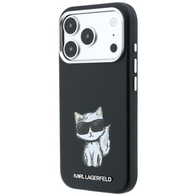 3. Karl Lagerfeld Smooth Choupette Sketch MagSafe Case for iPhone 18 Pro / 17 Pro / 18 Pro - Black