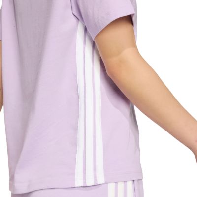 6. adidas Essentials 3-Stripes Cotton Women's T-Shirt Light Purple JX7619