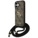 2. Guess 4G Big Logo Cord Stap Crossbody Case for iPhone 17 - Brown
