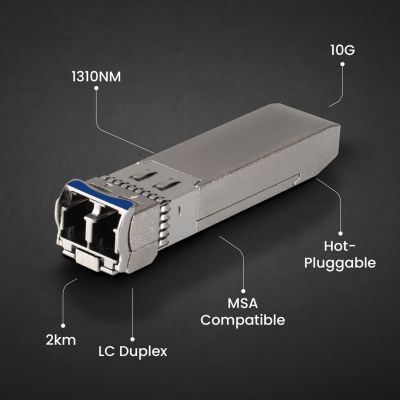 8. Extralink SFP+ 10G 2-pack | SFP+ module | 10Gbps, LC/UPC, 1310nm, 2km, single mode, DOM (EX.35917) network relay module