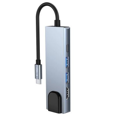5. HUB Tech-Protect V3 5in1 USB-C - USB-A 3.0 / USB-A 2.0 / USB-C / HDMI / RJ45 - gray