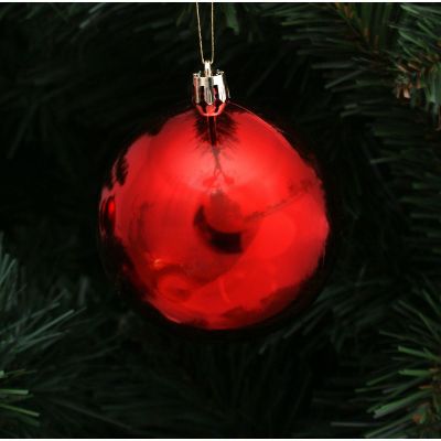 31. DECORATIVE PLASTIC BAUBLE SAFE 9 PCS DIA 60MM RED