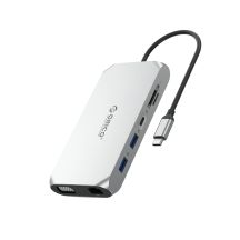 Orico XCR 12in1 USB-C Docking Station 2x USB-A 3.1 1x USB-A 2.0 1x USB-C PD 100W 1x USB-C 3.1 2x HDMI 2.0 4K 60 Hz 1x VGA 1080p 1x SD 3.0 1x microSD 3.0 1x RJ45 Gigabit Ethernet 1x audio CTIA 3.5 mm - Gray