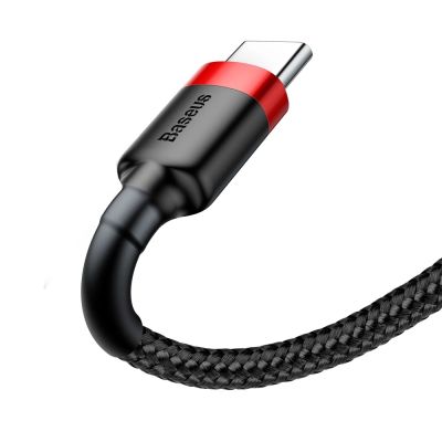 2. Baseus Cafule USB-A / USB-C QC 3.0 3A Cable 0.5 m - Black and Red