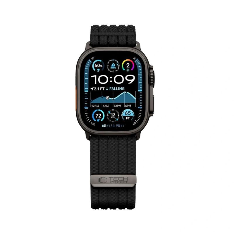 3. Tech-Protect Nylon Sport Strap for Apple Watch 44 / 45 / 46 / 49 mm - Black